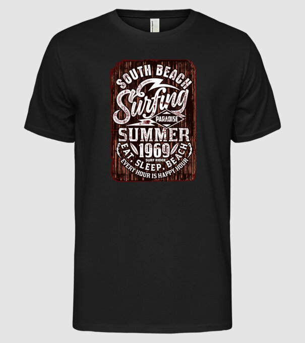 South Beach model negru pe tricou