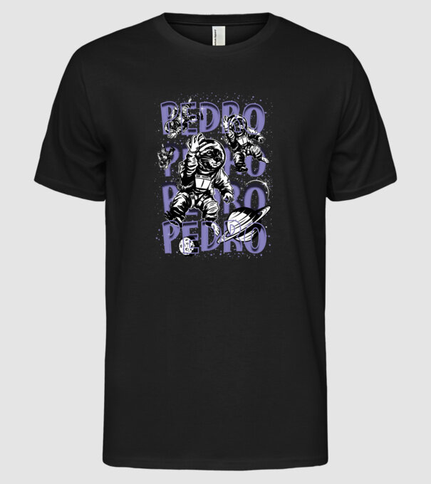 SPACE PEDRO model negru pe tricou