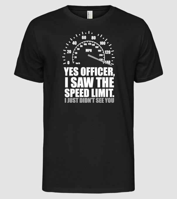 Speed limit model negru pe tricou