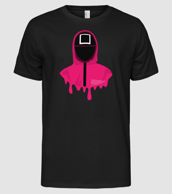 squid game square model negru pe tricou
