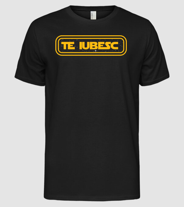 Starwars couple shirt model negru pe tricou