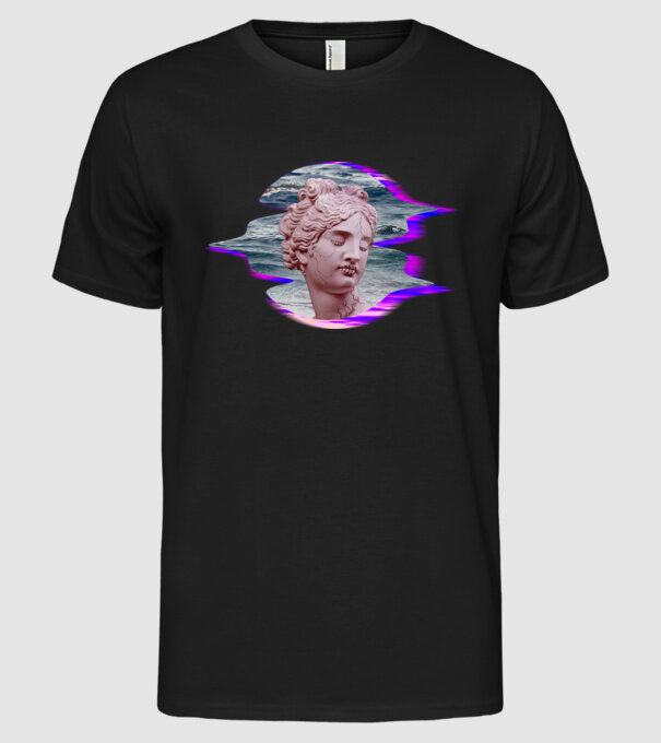 Statue model negru pe tricou