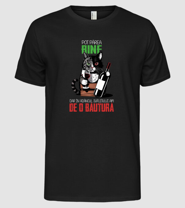 sunt bun pentru o băutură Negru model negru pe tricou