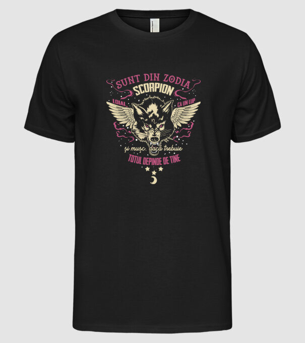 Scorpion model negru pe tricou