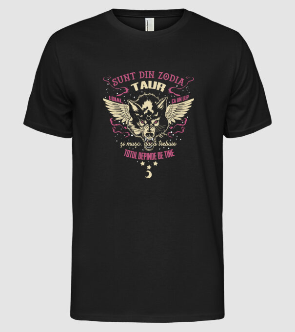 Taur model negru pe tricou