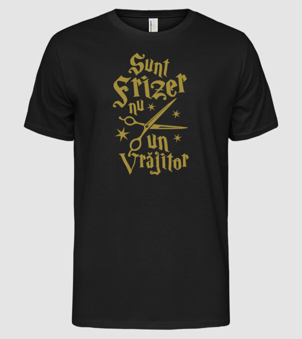 sunt frizer, nu un vrăjitor model negru pe tricou