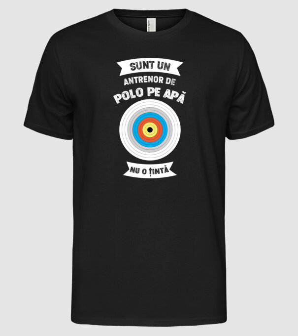 sunt un antrenor de Polo pe apă, nu o țintă model negru pe tricou