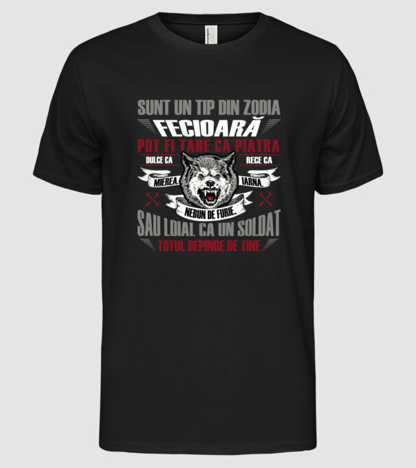 Sunt un tip din zodia Fecioară model negru pe tricou