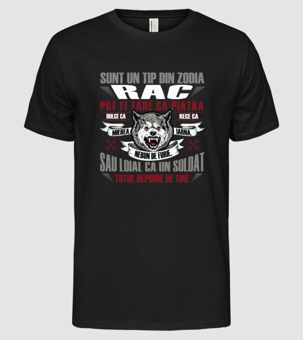 Sunt un tip din zodia Rac model negru pe tricou