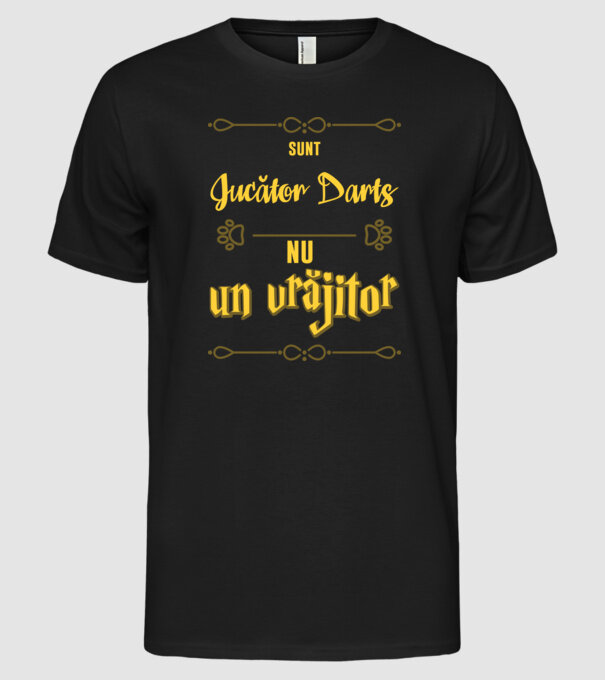 Sunt jucător darts, nu un vrăjitor model negru pe tricou
