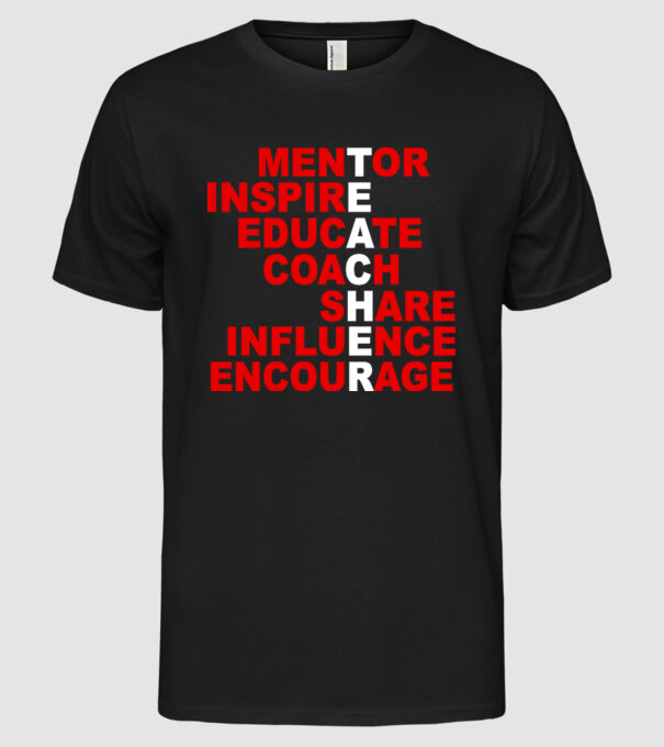 T E A C H E R model negru pe tricou