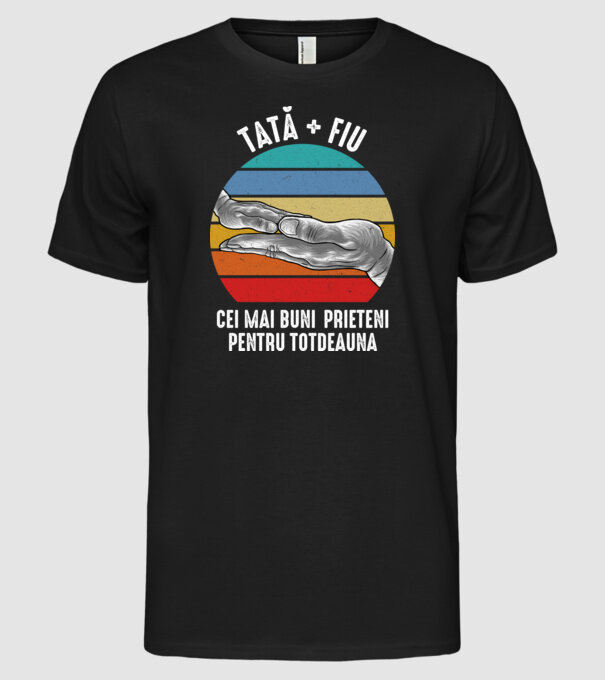 Tată - fiu - Cei mai buni prieteni pentru totdeauna model negru pe tricou