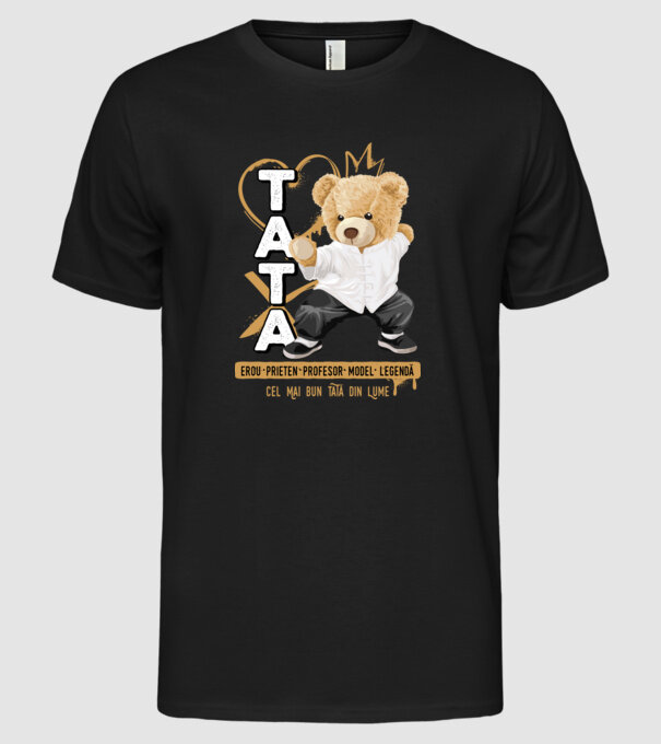 Tati Teddy model negru pe tricou