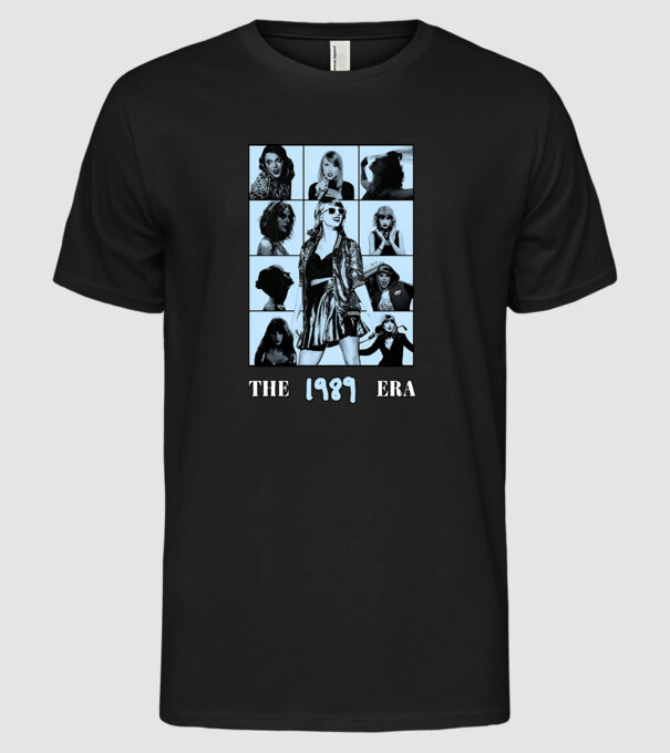 Taylor Swift ERAS blue model negru pe tricou
