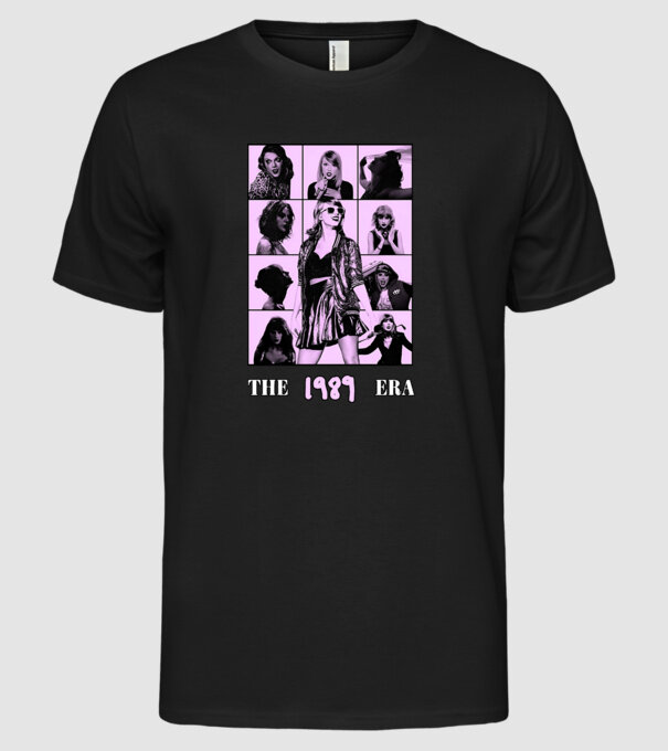 Taylor Swift ERAS lilac model negru pe tricou