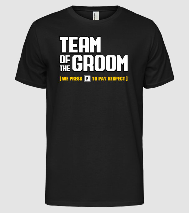 Team of the Groom model negru pe tricou