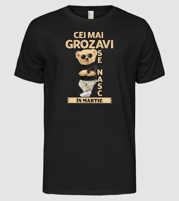 Teddy cel cool Martie model negru pe tricou