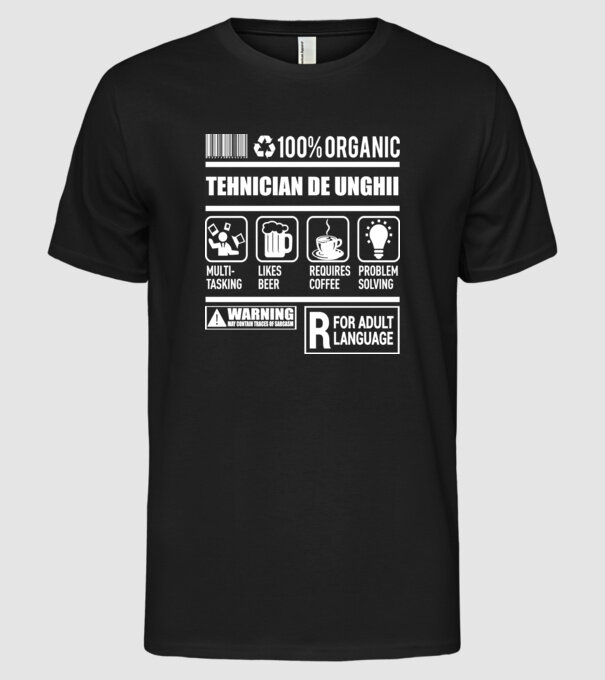 TEHNICIAN DE UNGHII model negru pe tricou