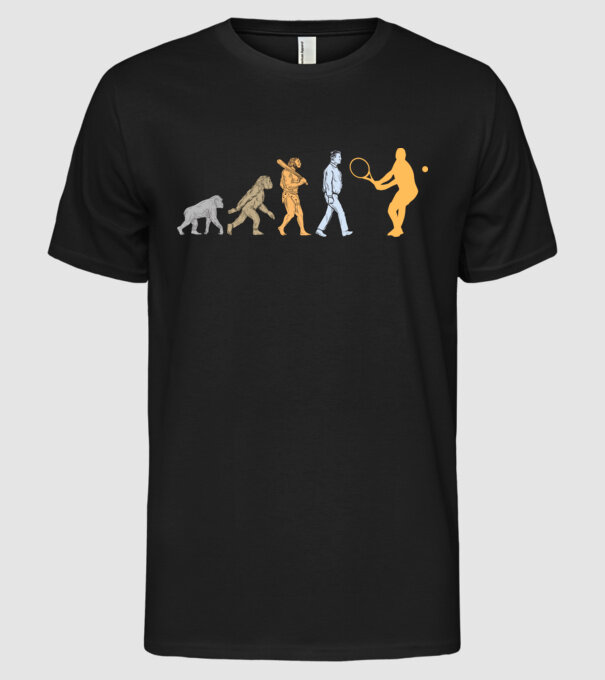 Tennis evolution model negru pe tricou