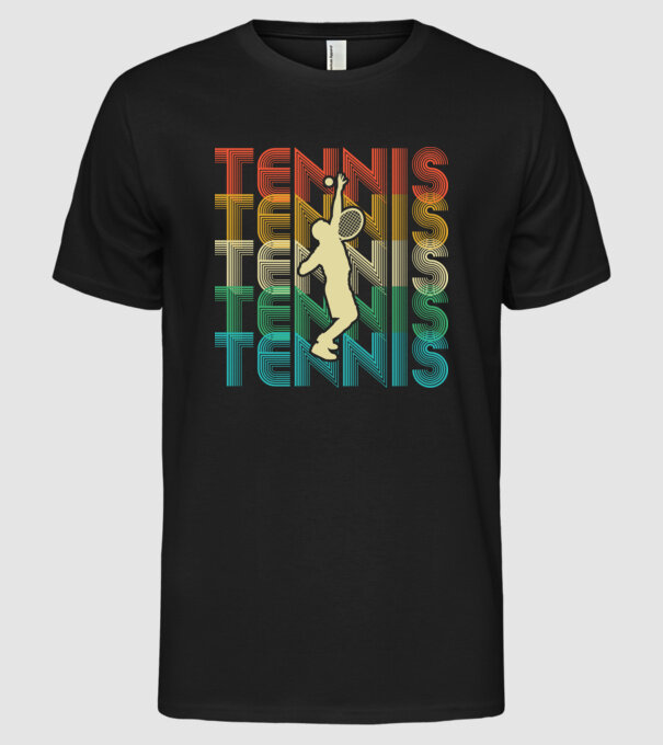 Tennis retro model negru pe tricou