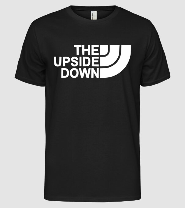 the upside down model negru pe tricou