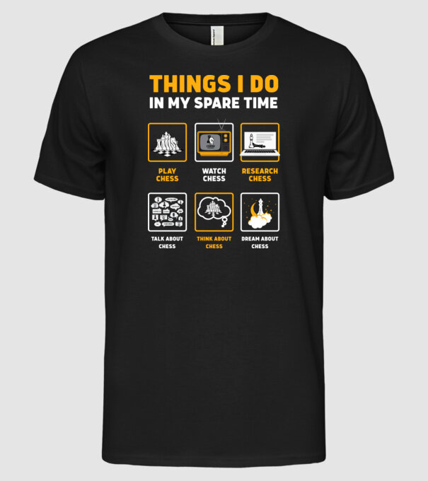 Things I do in my spare time model negru pe tricou