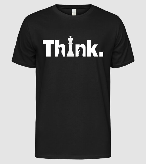 Think model negru pe tricou