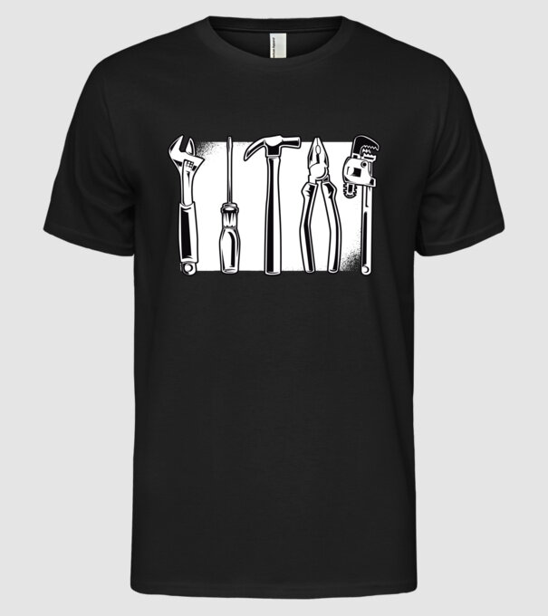 Tools model negru pe tricou