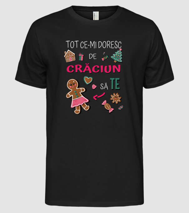 Tot ce-mi doresc de Crăciun să TE Femei Negru model negru pe tricou
