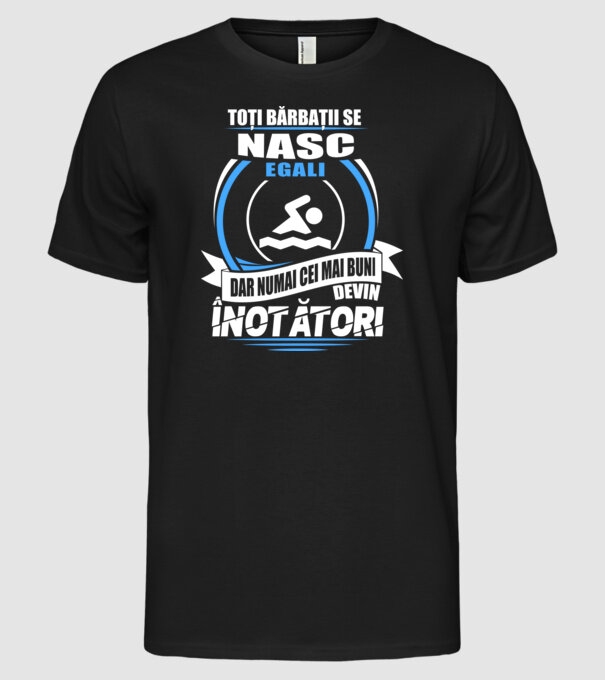 Toți bărbații se nasc egali înotători model negru pe tricou