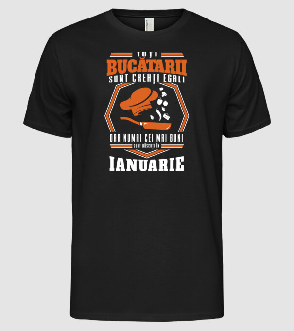 Toți bucătarii sunt creați egali ianuarie model negru pe tricou