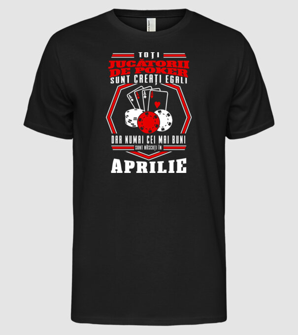 Toți jucătorii de poker sunt creați egali aprilie model negru pe tricou