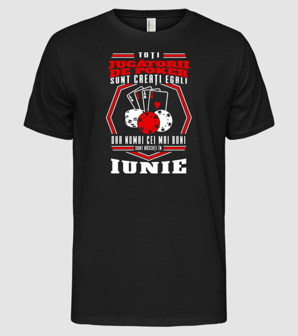 Toți jucătorii de poker sunt creați egali iunie model negru pe tricou
