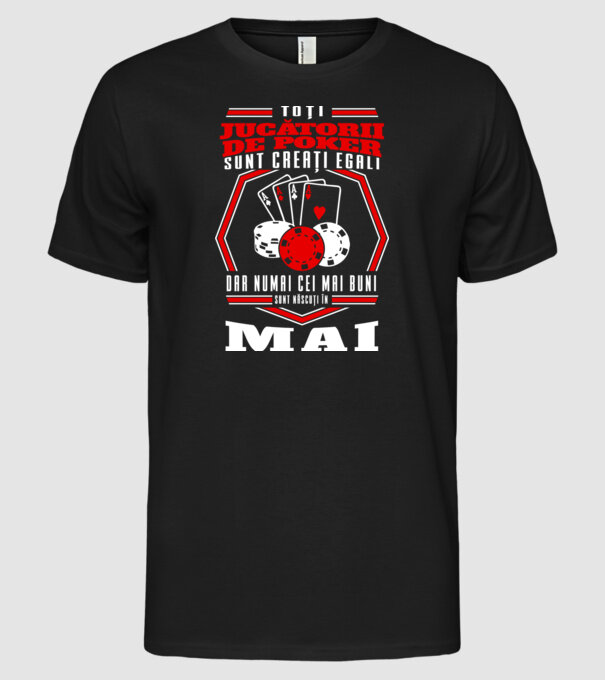 Toți jucătorii de poker sunt creați egali mai model negru pe tricou