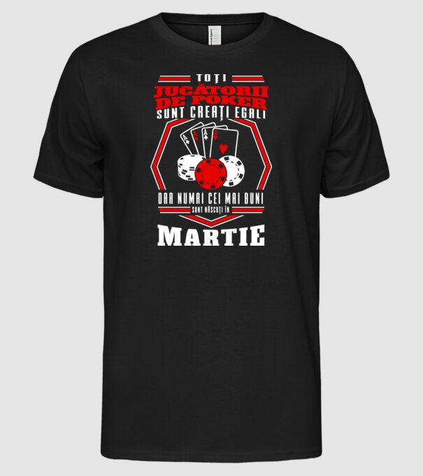 Toți jucătorii de poker sunt creați egali martie model negru pe tricou