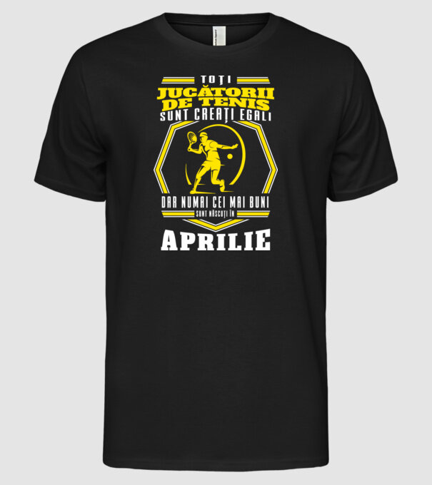 Toți jucătorii de tenis sunt creați egali aprilie model negru pe tricou