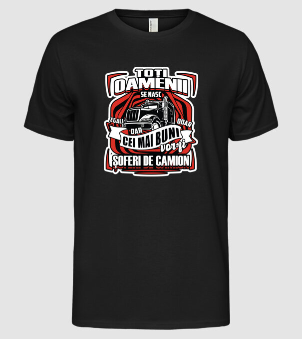 Toți oamenii șoferi de camion model negru pe tricou