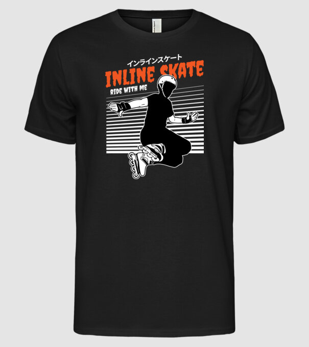 TR inlineskate model negru pe tricou