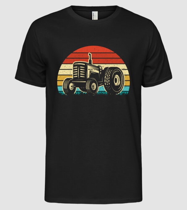 TRACTOR model negru pe tricou