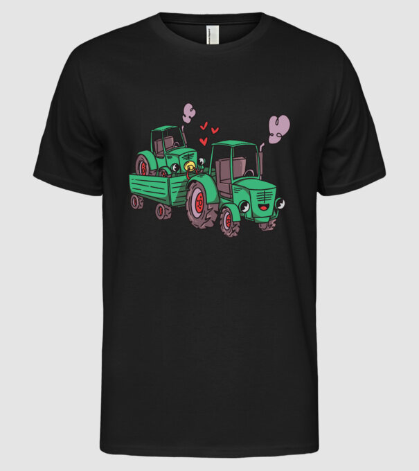 TRACTOR model negru pe tricou