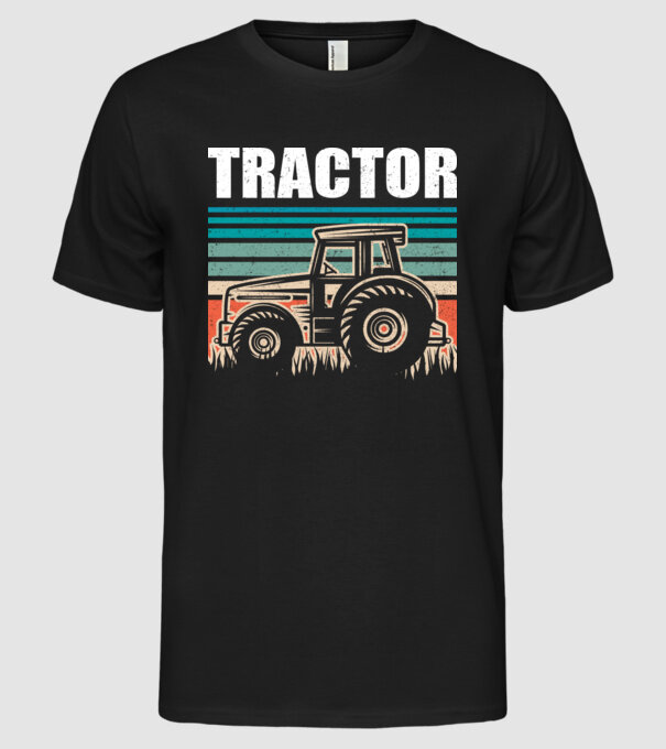 TRACTOR model negru pe tricou