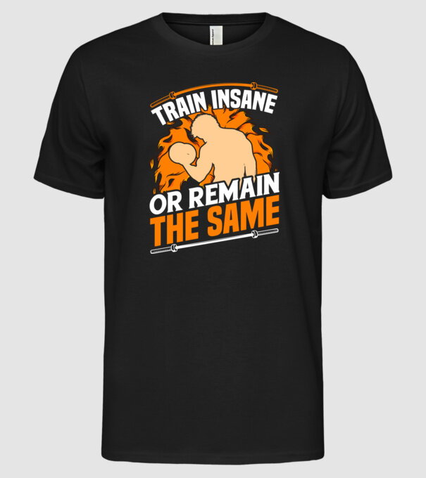 Train insane model negru pe tricou