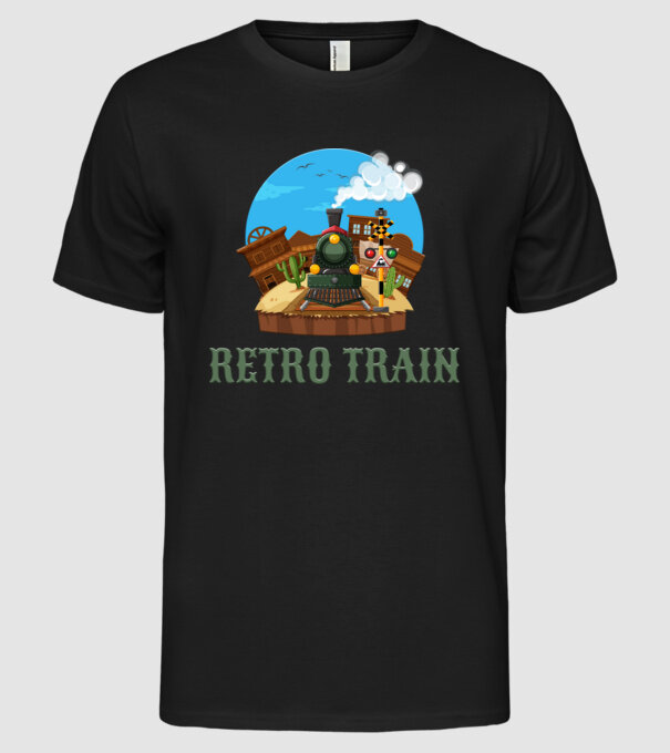 Trenuri model negru pe tricou