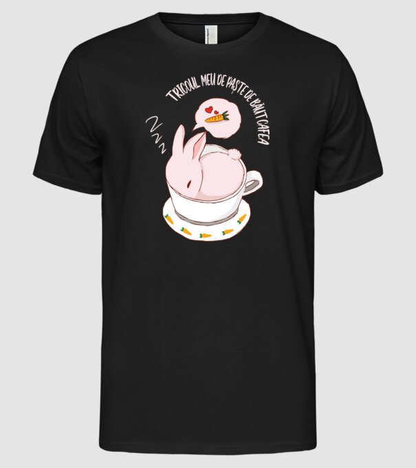 tricoul meu de Paște de băut cafea model negru pe tricou