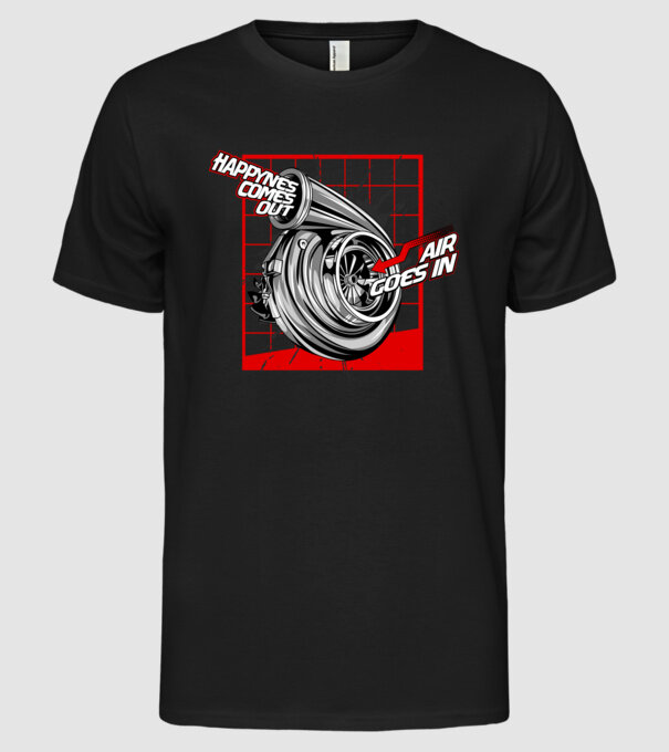 Turbo model negru pe tricou