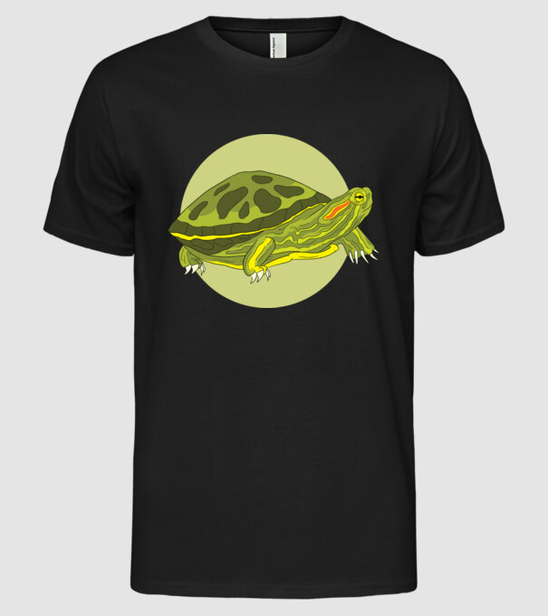 Turtle model negru pe tricou