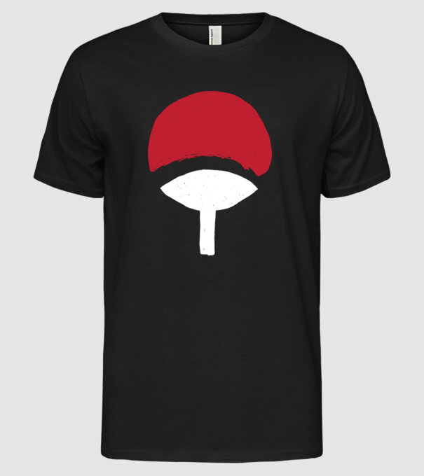 Uchiha logo model negru pe tricou