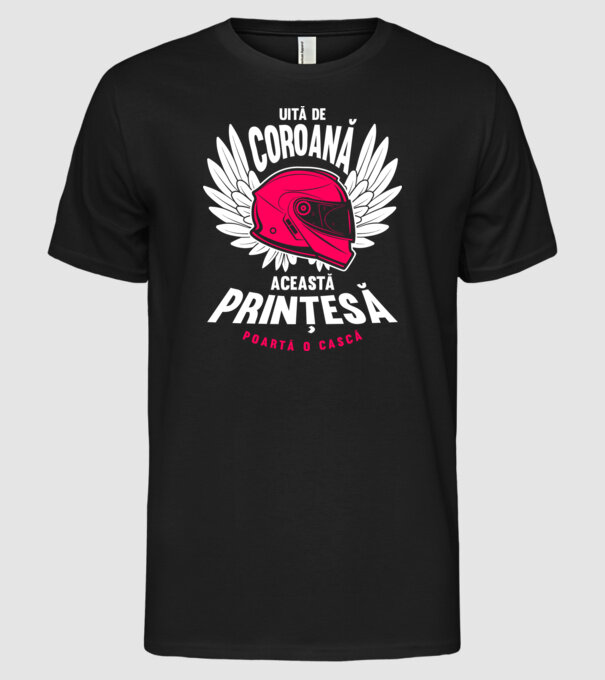 Uită de coroană, această prințesă poartă o cască model negru pe tricou