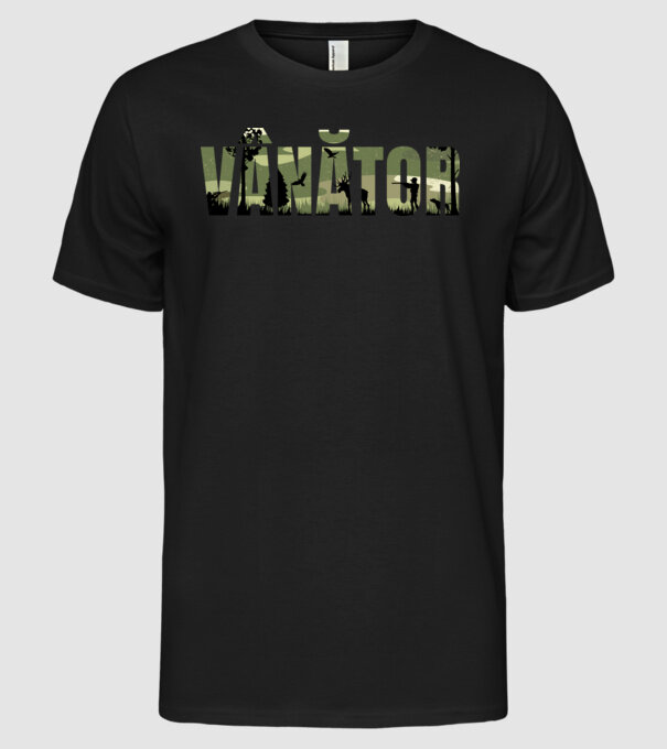 VÂNĂTOR model negru pe tricou