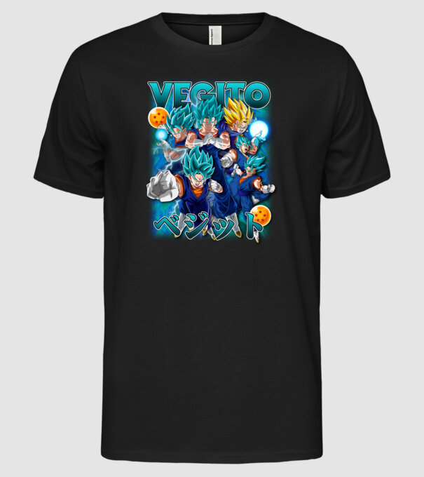 vegito dragonball model negru pe tricou